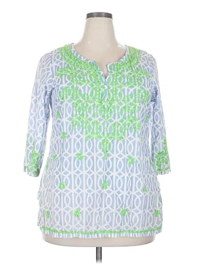 Pre-owned Gretchen Scott Designs 3/4 Sleeve Blouse In Green