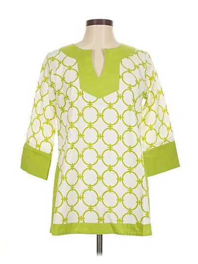 Pre-owned Gretchen Scott Designs 3/4 Sleeve Blouse In Green