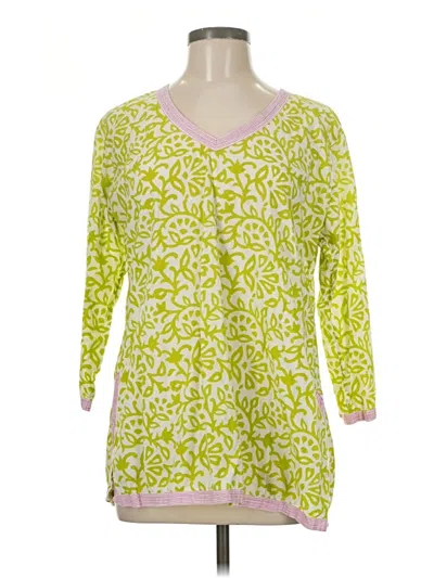 Pre-owned Gretchen Scott Designs 3/4 Sleeve Blouse In Green