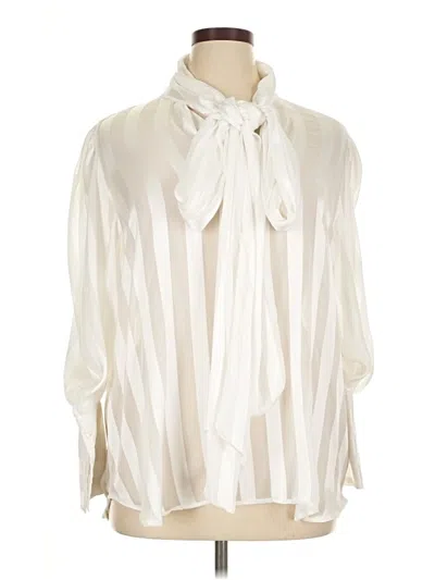 Pre-owned Gretchen Scott Designs 3/4 Sleeve Blouse In Ivory