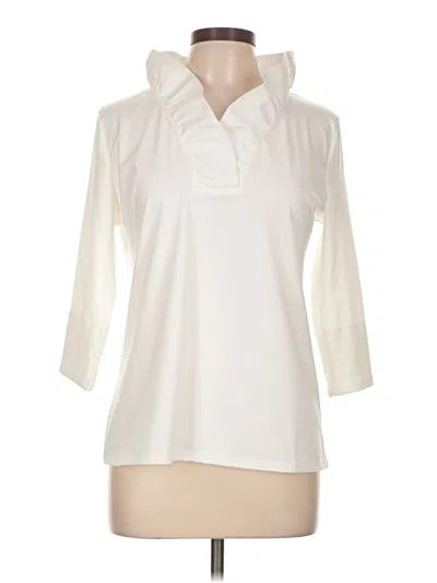 Pre-owned Gretchen Scott Designs 3/4 Sleeve Blouse In Ivory