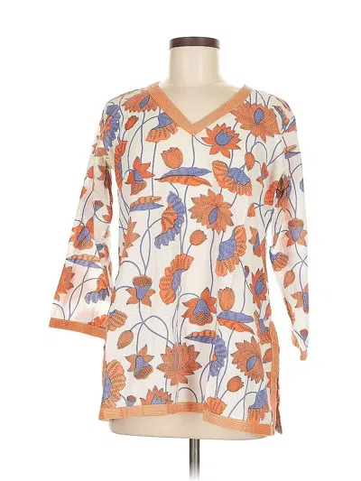 Pre-owned Gretchen Scott Designs 3/4 Sleeve Blouse In Orange