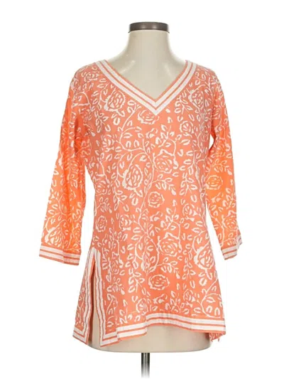 Pre-owned Gretchen Scott Designs 3/4 Sleeve Blouse In Orange