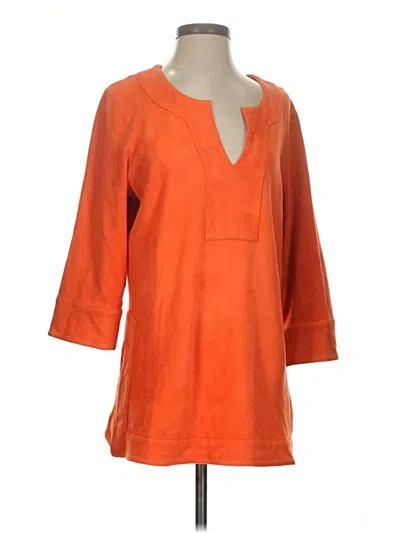 Pre-owned Gretchen Scott Designs 3/4 Sleeve Blouse In Orange