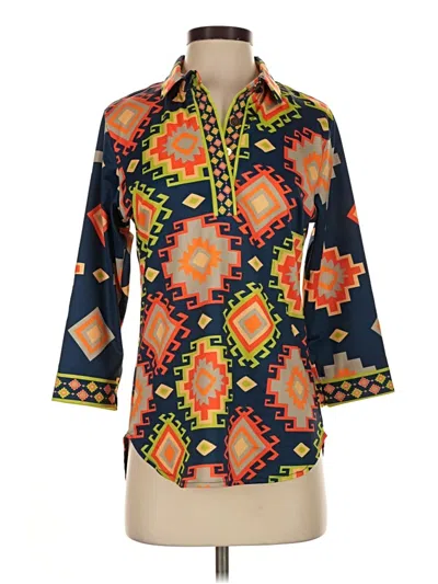 Pre-owned Gretchen Scott Designs 3/4 Sleeve Blouse In Orange