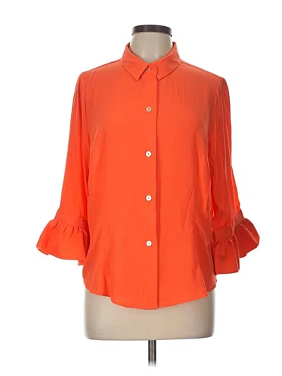 Pre-owned Gretchen Scott Designs 3/4 Sleeve Blouse In Orange