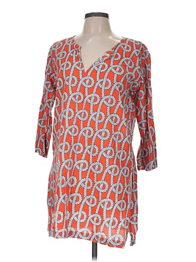 Pre-owned Gretchen Scott Designs 3/4 Sleeve Blouse In Orange