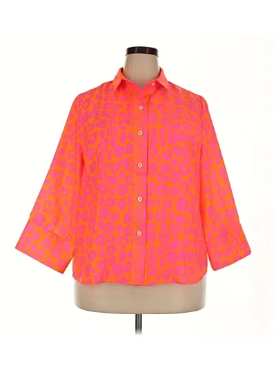 Pre-owned Gretchen Scott Designs 3/4 Sleeve Blouse In Orange