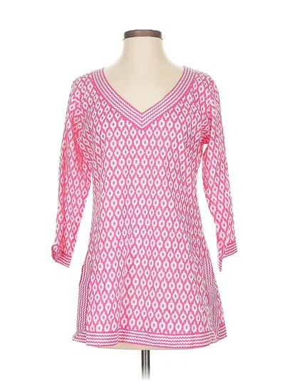 Pre-owned Gretchen Scott Designs 3/4 Sleeve Blouse In Pink