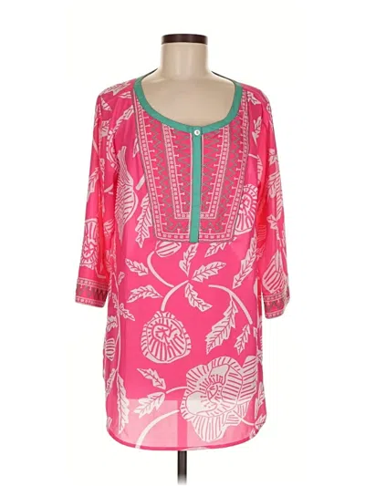 Pre-owned Gretchen Scott Designs 3/4 Sleeve Blouse In Pink