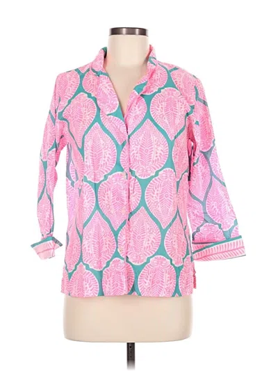 Pre-owned Gretchen Scott Designs 3/4 Sleeve Blouse In Pink