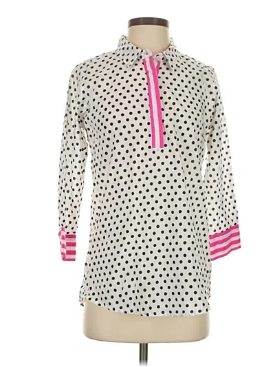 Pre-owned Gretchen Scott Designs 3/4 Sleeve Blouse In Pink