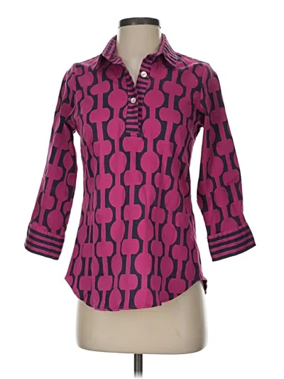 Pre-owned Gretchen Scott Designs 3/4 Sleeve Blouse In Pink