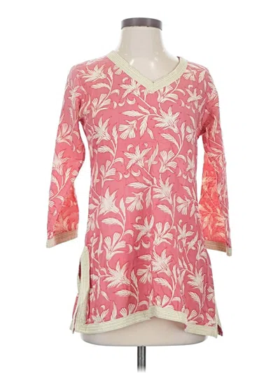 Pre-owned Gretchen Scott Designs 3/4 Sleeve Blouse In Pink