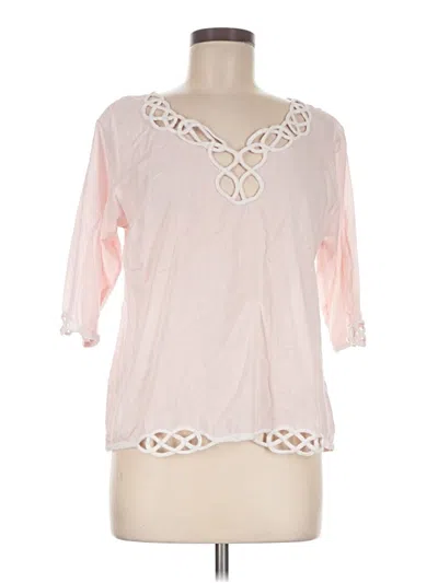Pre-owned Gretchen Scott Designs 3/4 Sleeve Blouse In Pink