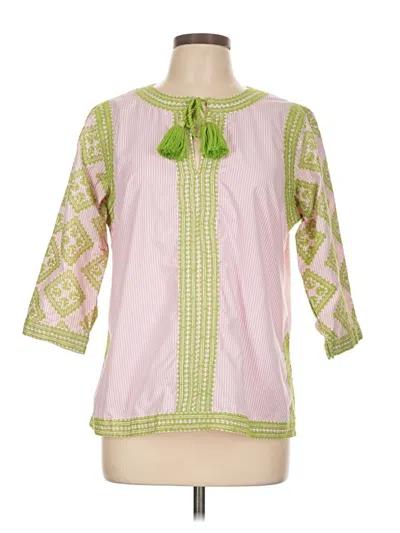 Pre-owned Gretchen Scott Designs 3/4 Sleeve Blouse In Pink