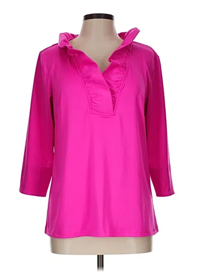 Pre-owned Gretchen Scott Designs 3/4 Sleeve Blouse In Pink