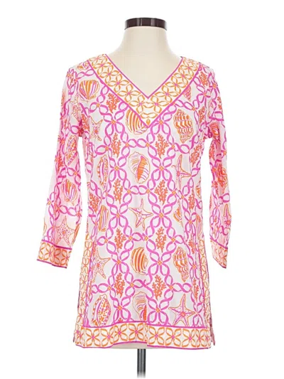 Pre-owned Gretchen Scott Designs 3/4 Sleeve Blouse In Pink