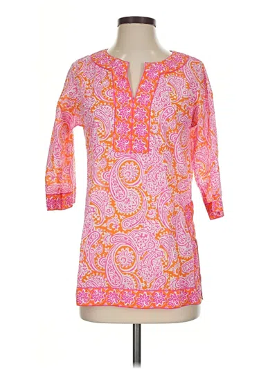 Pre-owned Gretchen Scott Designs 3/4 Sleeve Blouse In Pink