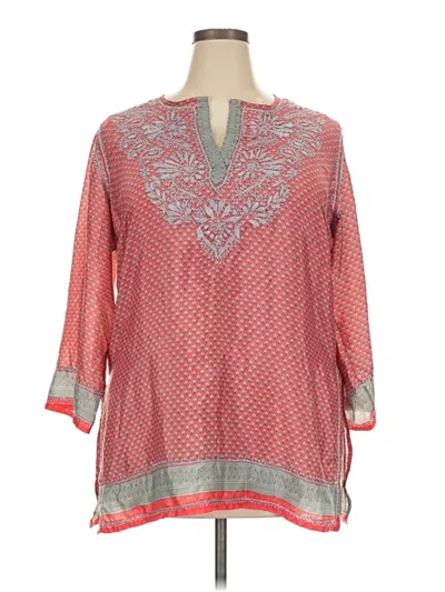 Pre-owned Gretchen Scott Designs 3/4 Sleeve Blouse In Red