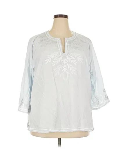 Pre-owned Gretchen Scott Designs 3/4 Sleeve Blouse In Silver