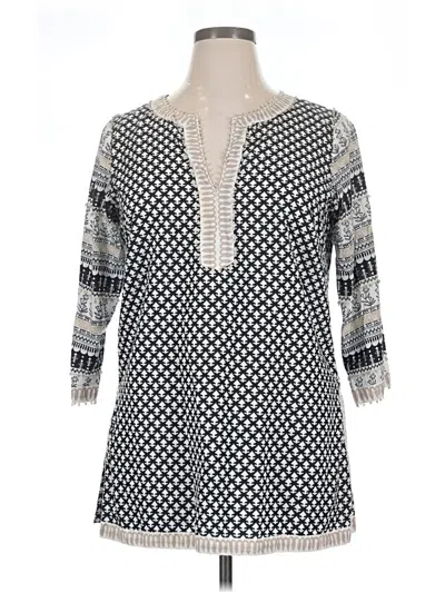 Pre-owned Gretchen Scott Designs 3/4 Sleeve Blouse In Silver