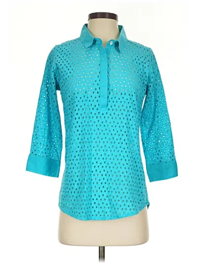 Pre-owned Gretchen Scott Designs 3/4 Sleeve Blouse In Teal