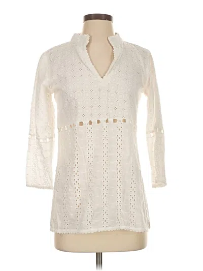 Pre-owned Gretchen Scott Designs 3/4 Sleeve Blouse In White