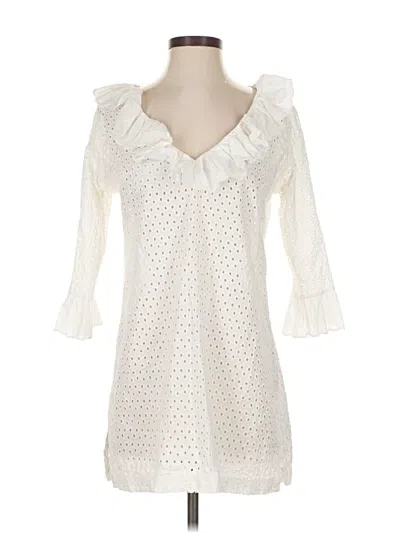 Pre-owned Gretchen Scott Designs 3/4 Sleeve Blouse In White