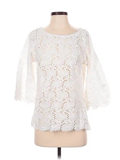 Pre-owned Gretchen Scott Designs 3/4 Sleeve Blouse In White
