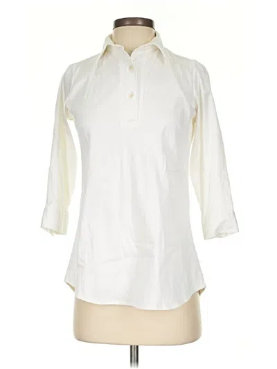 Pre-owned Gretchen Scott Designs 3/4 Sleeve Button Down Shirt In Ivory