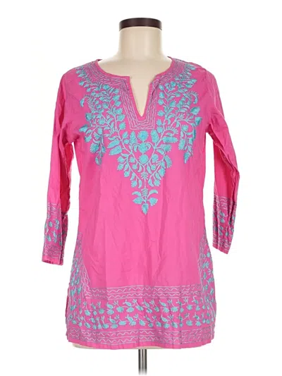 Pre-owned Gretchen Scott Designs 3/4 Sleeve T-shirt In Pink