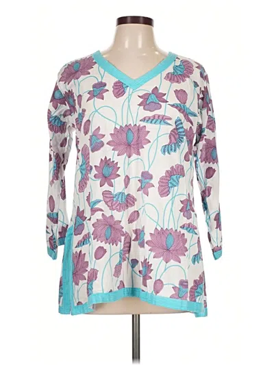 Pre-owned Gretchen Scott Designs 3/4 Sleeve T-shirt In Teal