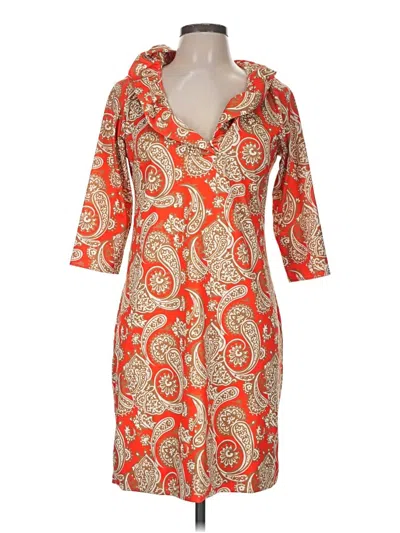 Pre-owned Gretchen Scott Designs Casual Dress In Orange