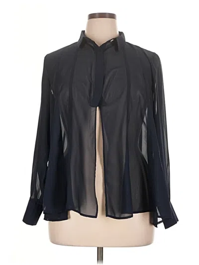 Pre-owned Gretchen Scott Designs Long Sleeve Blouse In Blue