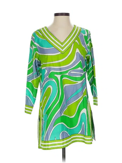 Pre-owned Gretchen Scott Designs Long Sleeve Blouse In Green