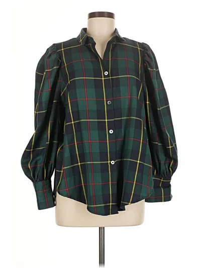 Pre-owned Gretchen Scott Designs Long Sleeve Blouse In Green