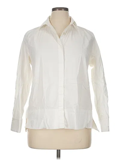 Pre-owned Gretchen Scott Designs Long Sleeve Button Down Shirt In White