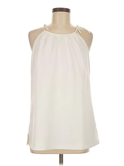 Pre-owned Gretchen Scott Designs Tank Top Ivory Halter Neckline Tops In White