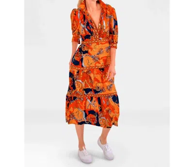 Gretchen Scott Dory Midi Dress In Orange