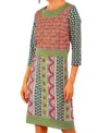 Gretchen Scott Drop Waist Dress In Paisley Park Navy In Green