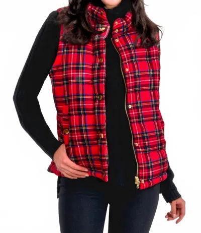 Gretchen Scott Duke Of York Puffer Vest In Red Multi