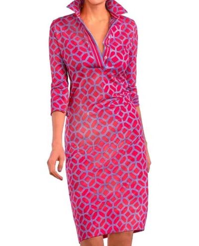 Gretchen Scott Everywhere Dress In Lucy In The Sky Dress Coral/peri In Multi