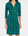 Gretchen Scott Everywhere Ring Toss Mini Dress In Navy/kelly In Green