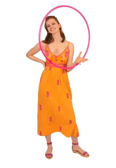 Gretchen Scott Fiesta Time Maxi Dress In Chili Pepper/ Gold In Orange