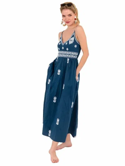 Gretchen Scott Fiesta Time Maxi Dress In Navy In Blue