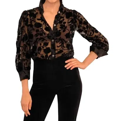 Gretchen Scott Sumptuous Button Down Blouse In Black