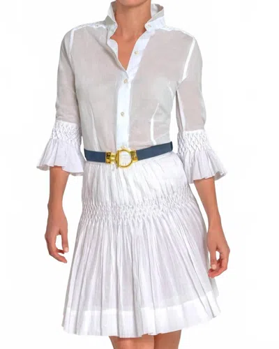 Gretchen Scott Fortuna Goddess Of Fortune Hand Smocked Blouse In Roman Goddess In White