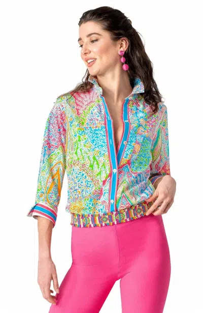 Gretchen Scott Grand Bazaar Boyfriend Shirt In Brights In Multi