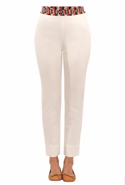 GRETCHEN SCOTT GRIPELESS DENIM PULL ON PANT IN WHITE